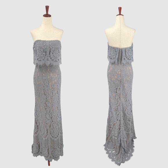 Jarlo All Over Lace Bandeau Strapless Maxi Dress XS / Small - Picture 1 of 6